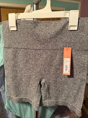 Colsie Gray Ribbed Bike Shorts